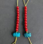 Unique Mala Counters - Coral & Turquoise Carved - Image 2