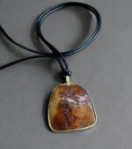 Kapala Amulet – Lama Skull Bone with Brass Frame Ritual Pendant - Image 3