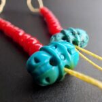Unique Mala Counters - Coral & Turquoise Carved - Image 4