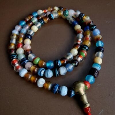 Antique Tibetan Prayer beads Mala old 108, Tibetan Turquoise, red Coral, Dzi beads, Bodhi Mala 108, Kapala skull beads, Special Gifts