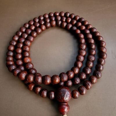 Antique Tibetan Meditation Mala old 108, Tibetan Turquoise, red Coral, Dzi beads, Bodhi Mala Prayer beads, Kapala skull beads, Special Gifts