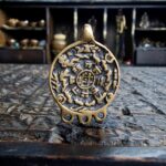 Antique Tibetan Amulet Thogchag| Sky Metal Alloy Talisman|20th Century| Rare Buddhist Protection Pendant| Turquoise, antique Coral, Dzi bead - Image 2