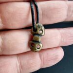Antique Tibetan Amulet Thogchag| Sky Metal Alloy Talisman|20th Century| Rare Buddhist Protection Pendant| Turquoise, antique Coral, Dzi bead - Image 3