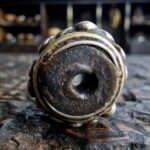 Antique Tibetan Amulet Thogchag| Sky Metal Alloy Talisman|20th Century| Rare Buddhist Protection Pendant| Turquoise, antique Coral, Dzi bead - Image 10