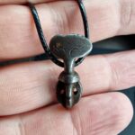 Antique Tibetan Amulet Thogchag| Sky Metal Alloy Talisman|20th Century| Rare Buddhist Protection Pendant| Turquoise, antique Coral, Dzi bead - Image 5