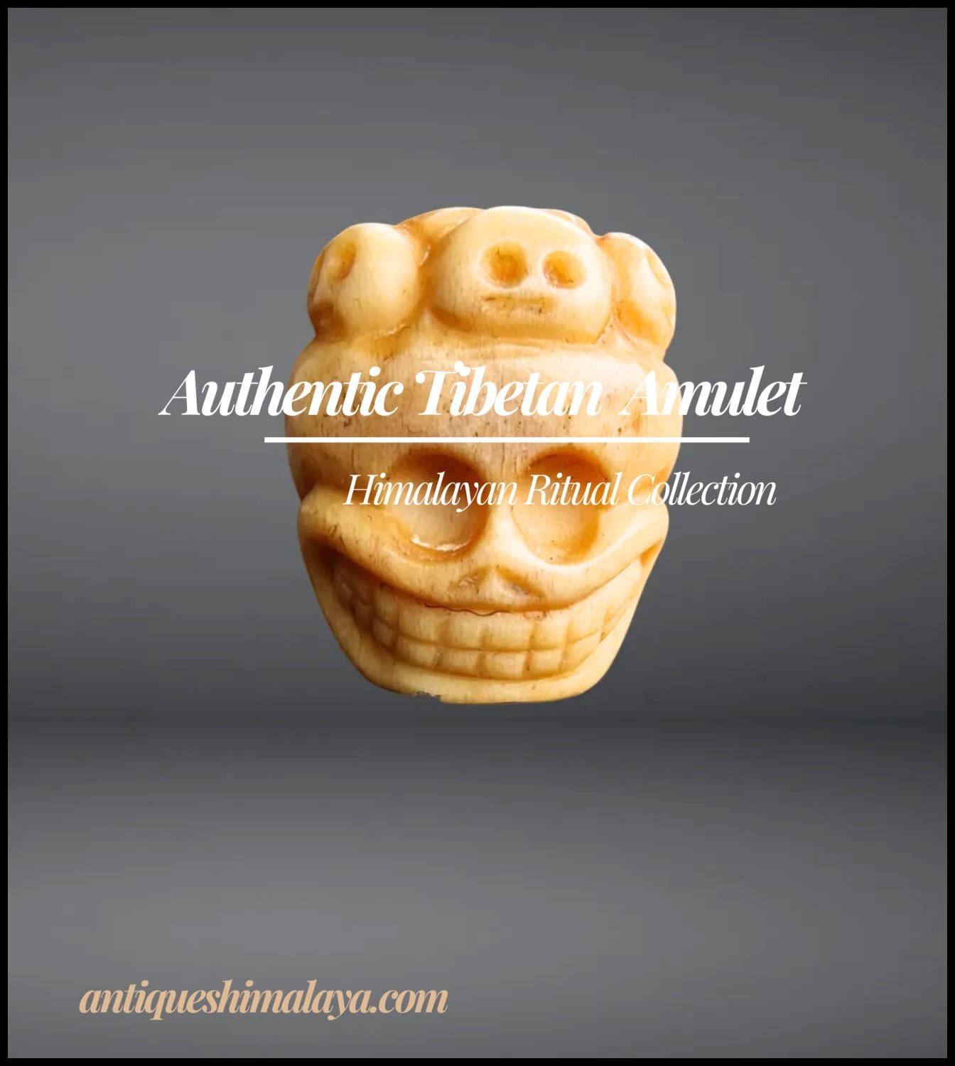 Antique Tibetan Kapala Amulet Early 20th Century Leg Bone - Image 3