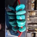 Tibetan Turquoise Beads x 6: Natural 19th Century Gemstone