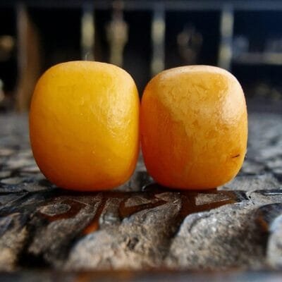 Antique Tibetan Coral Amber Beads | 20th Century string Amulet, Dzi Flanking Beads ,Himalayan energy Talisman