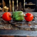 Tibetan Coral and Turquoise beads | Rare Barrel Red Coral Beads | 19th Century Amulet, Dzi Flanking Beads ,Himalayan Prayer Talisman - Image 5