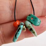 Ancient Tibetan Turquoise Necklace | Natural Coral Bead Amulet | 100 Year Old Talisman | Gold Filled Spacers | Himalayan Spiritual Jewelry - Image 6