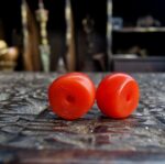 Tibetan Coral and Turquoise beads | Rare Barrel Red Coral Beads | 19th Century Amulet, Dzi Flanking Beads ,Himalayan Prayer Talisman - Image 7