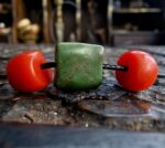 Tibetan Coral and Turquoise beads | Rare Barrel Red Coral Beads | 19th Century Amulet, Dzi Flanking Beads ,Himalayan Prayer Talisman - Image 8
