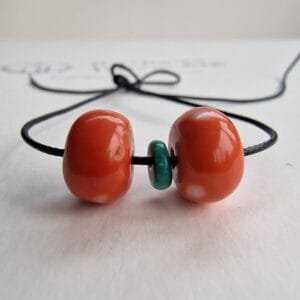 Tibetan Coral and Turquoise beads | Rare Barrel Red Coral Beads | 19th Century Amulet, Dzi Flanking Beads ,Himalayan Prayer Talisman