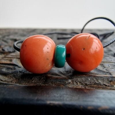 Antique Tibetan Coral and Turquoise beads | Rare Barrel Red Coral Beads | 19th Century Amulet7