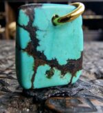 Antique Tibetan Turquoise Pendant | Blue Sky Turquoise Bead | 19th Century Amulet - Image 2