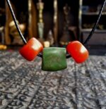 Tibetan Coral and Turquoise beads | Rare Barrel Red Coral Beads | 19th Century Amulet, Dzi Flanking Beads ,Himalayan Prayer Talisman - Image 9