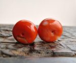 Tibetan Coral and Turquoise beads | Rare Barrel Red Coral Beads | 19th Century Amulet, Dzi Flanking Beads ,Himalayan Prayer Talisman - Image 4