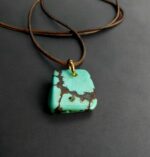 Antique Tibetan Turquoise Pendant | Blue Sky Turquoise Bead | 19th Century Amulet - Image 3
