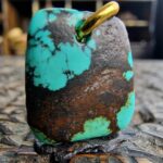 Antique Tibetan Turquoise Pendant | Blue Sky Turquoise Bead | 19th Century Amulet - Image 4