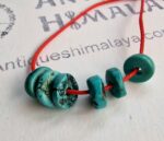 Tibetan Turquoise Beads x 6: Natural 19th Century Gemstone - Image 2