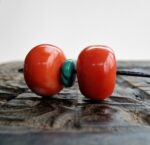 Tibetan Coral and Turquoise beads | Rare Barrel Red Coral Beads | 19th Century Amulet, Dzi Flanking Beads ,Himalayan Prayer Talisman - Image 6