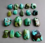 tibetan antique turquoise beads collection top view