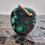 Tibetan Turquoise Bead: Natural 19th Century Gemstone (19mm x 16mm) - Image 5
