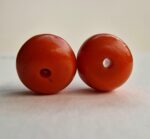 Antique Tibetan Coral and Turquoise beads | Rare Barrel Red Coral Beads | 19th Century Amulet, Dzi Flanking Beads - Image 4