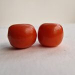 Antique Tibetan Coral and Turquoise beads | Rare Barrel Red Coral Beads | 19th Century Amulet, Dzi Flanking Beads - Image 6