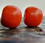 Antique Tibetan Coral and Turquoise beads | Rare Barrel Red Coral Beads | 19th Century Amulet, Dzi Flanking Beads - Image 7