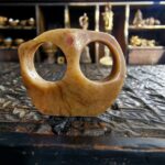 Antique Tibetan Kapala Ritual Bone Amulet | Early 20th Century Chitipati Eyes Pendant - Image 3