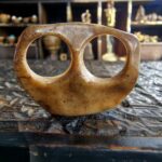 Antique Tibetan Kapala Ritual Bone Amulet | Early 20th Century Chitipati Eyes Pendant - Image 6