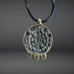 Antique Tibetan Amulet Thogchag| Sky Metal Alloy Talisman|20th Century| Rare Buddhist Protection Pendant| Turquoise, antique Coral, Dzi bead - Image 6