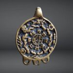 Antique Tibetan Amulet Thogchag| Sky Metal Alloy Talisman|20th Century| Rare Buddhist Protection Pendant| Turquoise, antique Coral, Dzi bead