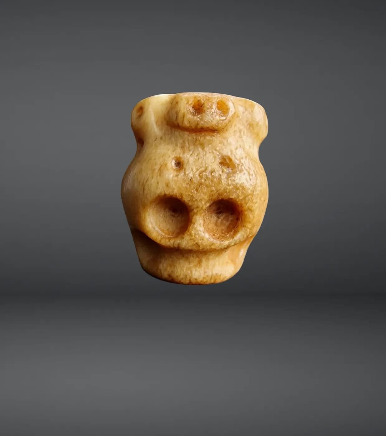 Antique Tibetan Kapala Amulet Early 20th Century Leg Bone - Image 7