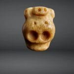 Antique Tibetan Kapala Amulet Carved Leg Bone Early 20th Century Front View