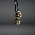 Antique Tibetan Amulet Thogchag| Sky Metal Alloy Talisman|20th Century| Rare Buddhist Protection Pendant| Turquoise, antique Coral, Dzi bead - Image 6