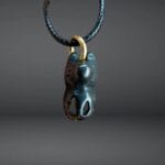 Antique Tibetan Amulet Thogchag| Sky Metal Alloy Talisman|20th Century| Rare Buddhist Protection Pendant| Turquoise, antique Coral, Dzi bead