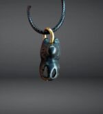 Antique Tibetan Amulet Thogchag| Sky Metal Alloy Talisman|20th Century| Rare Buddhist Protection Pendant| Turquoise, antique Coral, Dzi bead