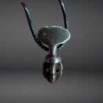 Antique Tibetan Amulet Thogchag| Sky Metal Alloy Talisman|20th Century| Rare Buddhist Protection Pendant| Turquoise, antique Coral, Dzi bead - Image 3