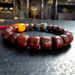 Tibetan antique Rudraksha + Kapala Bracelet/Necklace | Prayer beads, old bodhi mala 108, antique Coral, Dzi beads, Tibetan Turquoise, - Image 5