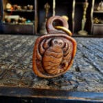 Antique Kapala Scorpion Amulet – Hand Carved Skull Bone Pendant - Image 5