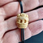 Antique Crowned Chitipati Amulet | Early 20th C Relic | 29mm Himalayan Meditation Pendant | Tibetan Talisman Ready to Wear - Image 3