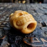 Antique Crowned Chitipati Amulet | Early 20th C Relic | 29mm Himalayan Meditation Pendant | Tibetan Talisman Ready to Wear - Image 8