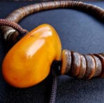 Antique Tibetan Temple Mala | 108 Impermanence Relics | Monk Owned Archive | Large Amber Focal | Museum Quality Himalayan Heirloom - Image 2