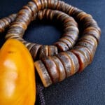 Antique Tibetan Temple Mala | 108 Impermanence Relics | Monk Owned Archive | Large Amber Focal | Museum Quality Himalayan Heirloom - Image 5