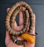Antique Tibetan Temple Mala | 108 Impermanence Relics | Monk Owned Archive | Large Amber Focal | Museum Quality Himalayan Heirloom - Image 7