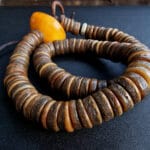 Antique Tibetan Temple Mala | 108 Impermanence Relics | Monk Owned Archive | Large Amber Focal | Museum Quality Himalayan Heirloom - Image 9