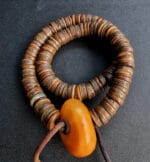 Antique Tibetan Temple Mala | 108 Impermanence Relics | Monk Owned Archive | Large Amber Focal | Museum Quality Himalayan Heirloom - Image 10