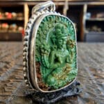 Tibetan antique Avalokiteshvara Ghau | antique old Mala Prayer beads, bodhi mala 108, antique Coral, Dzi beads, Kapala Skull beads - Image 3